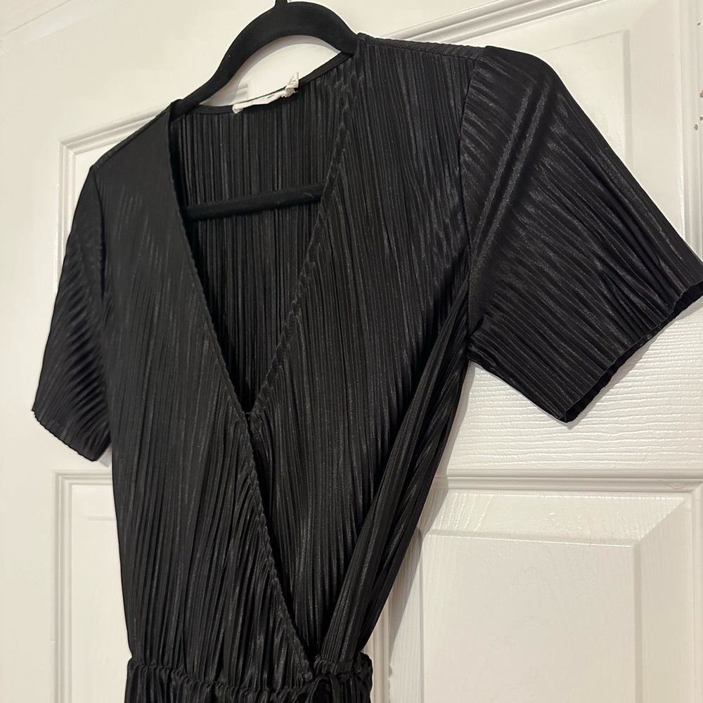 Lush black wrap dress